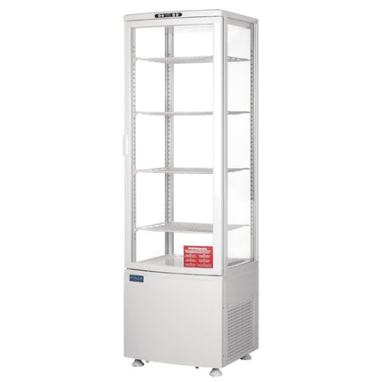 Polar C-Series Curved Glass Door Display Fridge Upright White 235Ltr CB509-A
