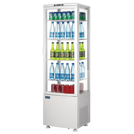 Polar C-Series Curved Glass Door Display Fridge Upright White 235Ltr CB509-A