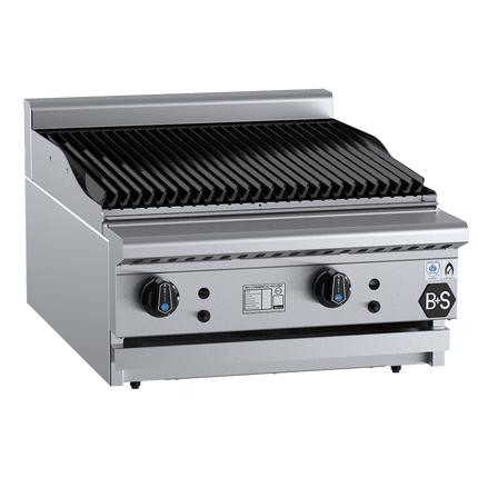 B+S Black Char Broiler 600mm Bench Mounted Natural Gas