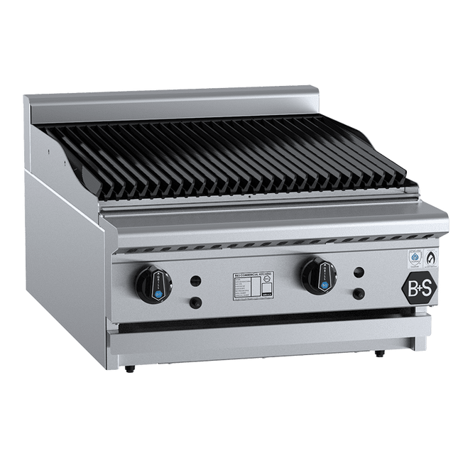 B+S Black Char Broiler 600mm Bench Mounted LPG