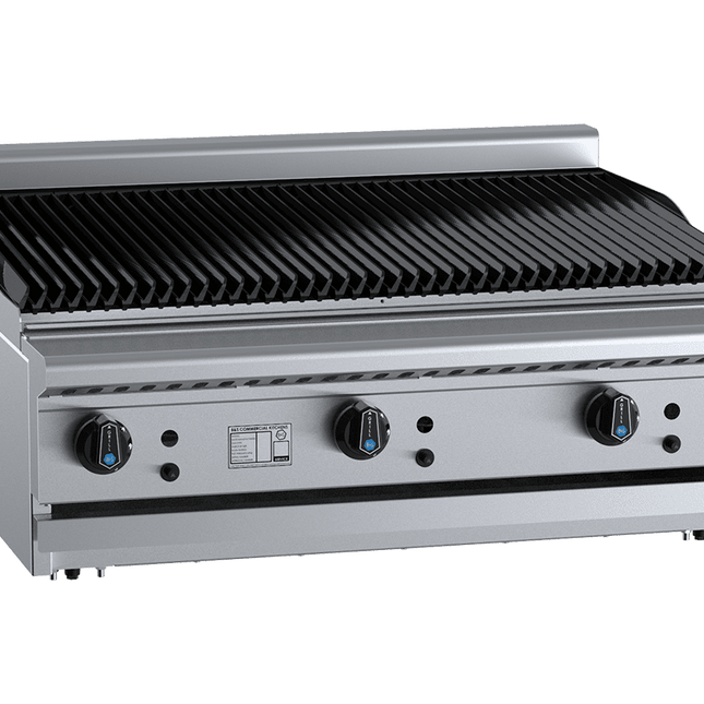 B+S Black Char Broiler 900mm Bench Mounted Natural Gas