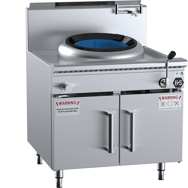 B+S Black Single Hole Hi Pac Wok â€“ to suit B+S Black Black Range Profile LPG