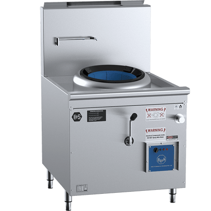 B+S Black Single Hole Hi Pac Wok LPG