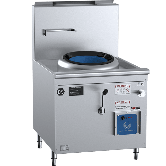 B+S Black Single Hole Hi Pac Wok LPG