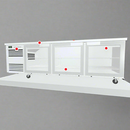 Skope BackBar 3 Glass Swing Door CounterLine Fridge - CL.3.GSW