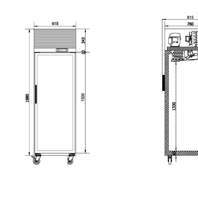 Besttop Single Glass Door Upright Fridge 470L CRT24-1SG