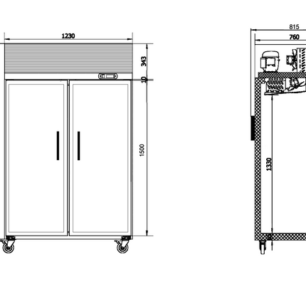 Besttop Double Glass Door Upright Fridge 1010L CRT48-2SG