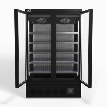 AG Supermarket Two Glass Doors Upright Display Fridge - 1000 Litre