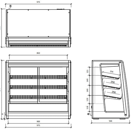 Bonvue Chilled Angled Counter-Top Food Display - CTA-246