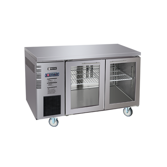 Besttop Under Bench Glass Door Fridge 1200mm 260L CUR12-2SG