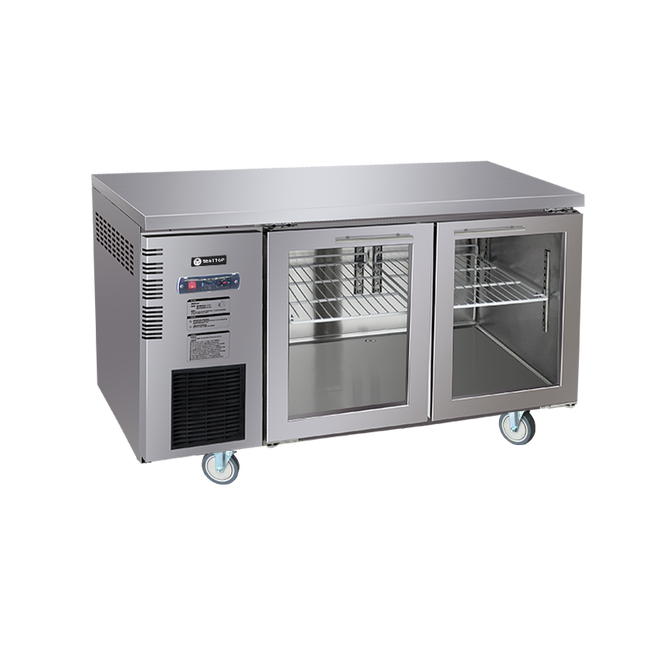 Besttop Under Bench Glass Door Fridge 1500mm 300L CUR15-2SG-600