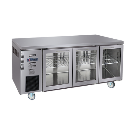 Besttop Under Bench Glass Door Fridge 1800mm 460L CUR18-3SG