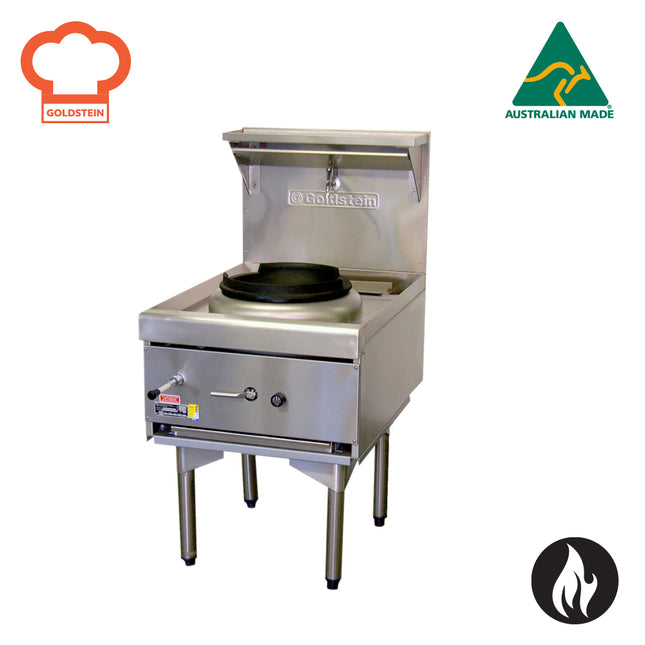 Goldstein Gas 1 Wok 356 mm Diameter, CWA1D/R Dual Ring Burner CWA1