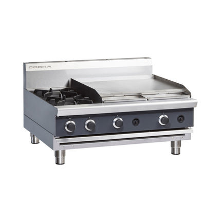 Cobra C9B-B 900mm Two Burner / Griddle Gas Cooktop - Bench Model