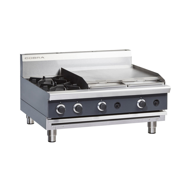 Cobra C9B-B 900mm Two Burner / Griddle Gas Cooktop - Bench Model