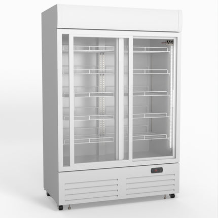 AG 1101L Double Sliding Door Upright Display Fridge - Glass Door DF1100WL-SD