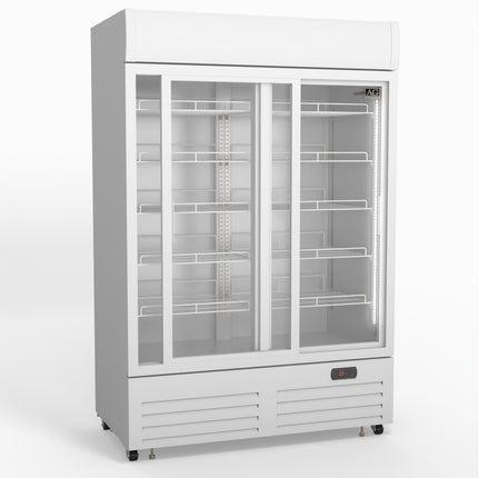 AG 1101L Double Sliding Door Upright Display Fridge - Glass Door DF1100WL-SD
