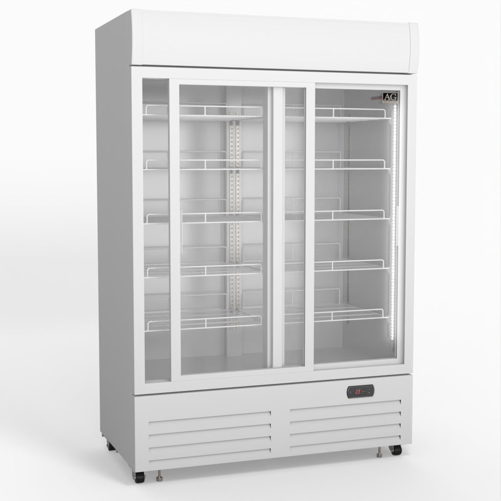 AG 1101L Double Sliding Door Upright Display Fridge - Glass Door DF1100WL-SD