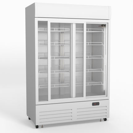AG 1101L Double Sliding Door Upright Display Fridge - Glass Door DF1100WL-SD