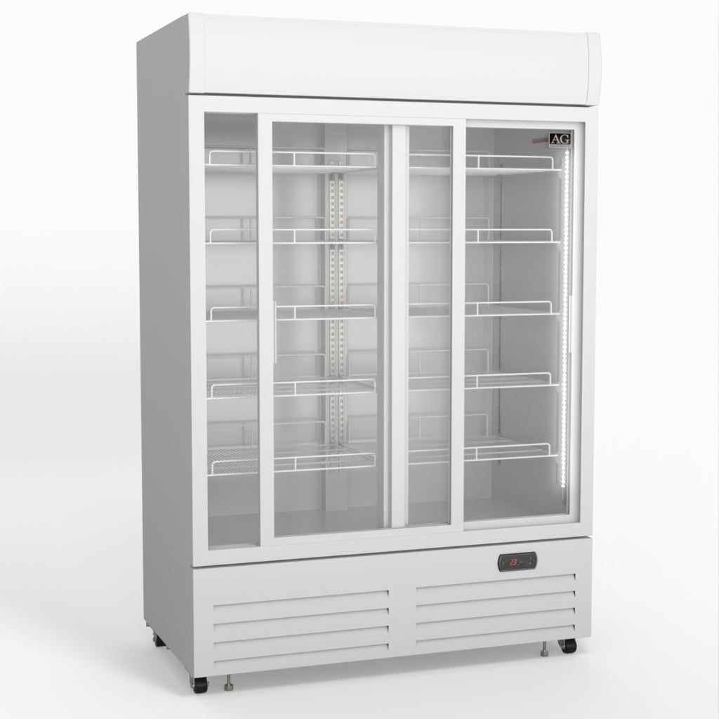 AG 1101L Double Sliding Door Upright Display Fridge - Glass Door DF1100WL-SD