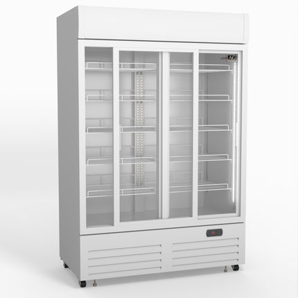 AG 1101L Double Sliding Door Upright Display Fridge - Glass Door DF1100WL-SD