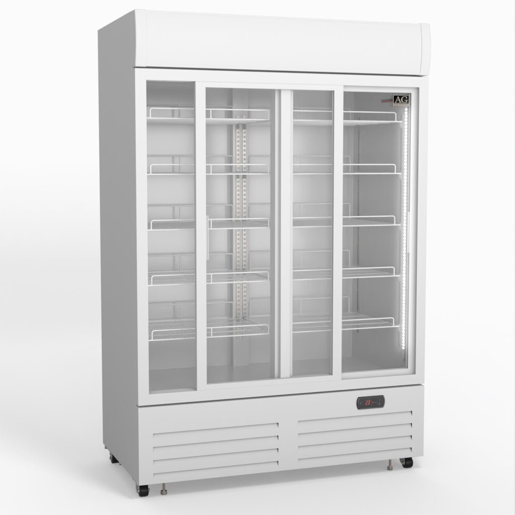 AG 1101L Double Sliding Door Upright Display Fridge - Glass Door DF1100WL-SD