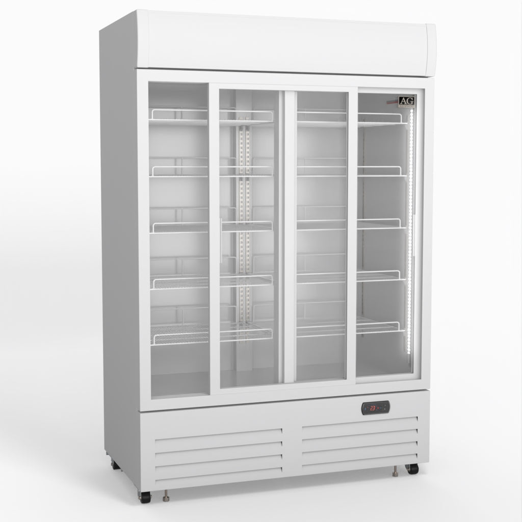 AG 1101L Double Sliding Door Upright Display Fridge - Glass Door DF1100WL-SD