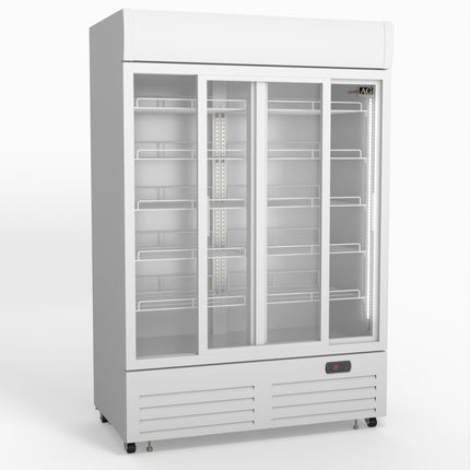 AG 1101L Double Sliding Door Upright Display Fridge - Glass Door DF1100WL-SD