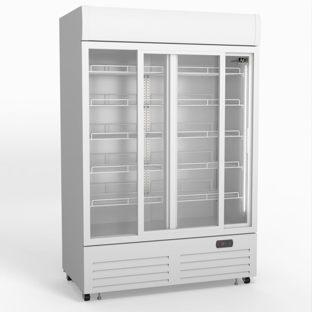 AG 1101L Double Sliding Door Upright Display Fridge - Glass Door DF1100WL-SD