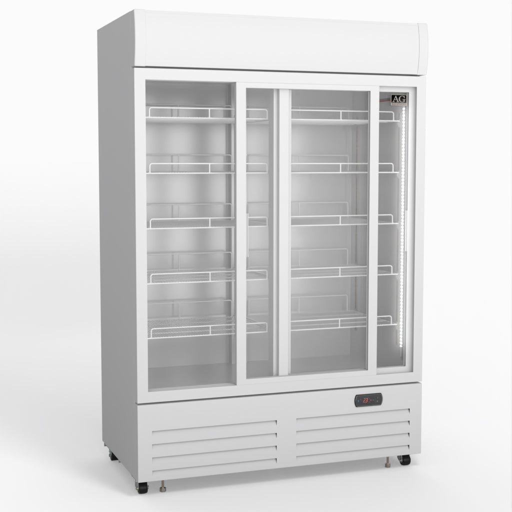 AG 1101L Double Sliding Door Upright Display Fridge - Glass Door DF1100WL-SD