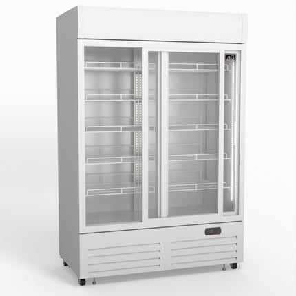 AG 1101L Double Sliding Door Upright Display Fridge - Glass Door DF1100WL-SD