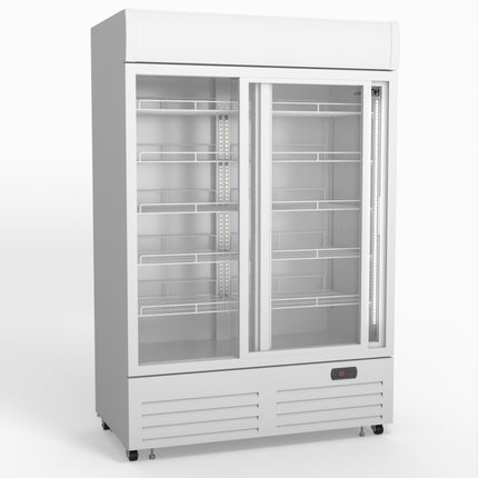 AG 1101L Double Sliding Door Upright Display Fridge - Glass Door DF1100WL-SD