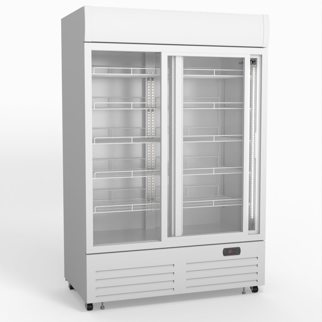 AG 1101L Double Sliding Door Upright Display Fridge - Glass Door DF1100WL-SD