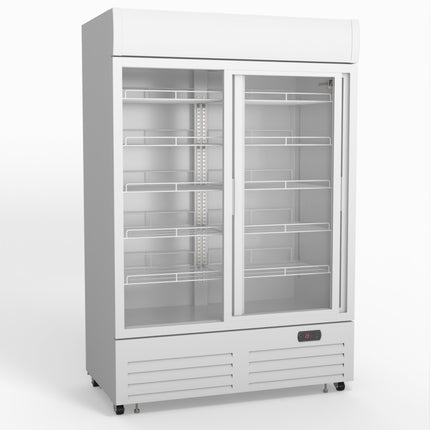 AG 1101L Double Sliding Door Upright Display Fridge - Glass Door DF1100WL-SD