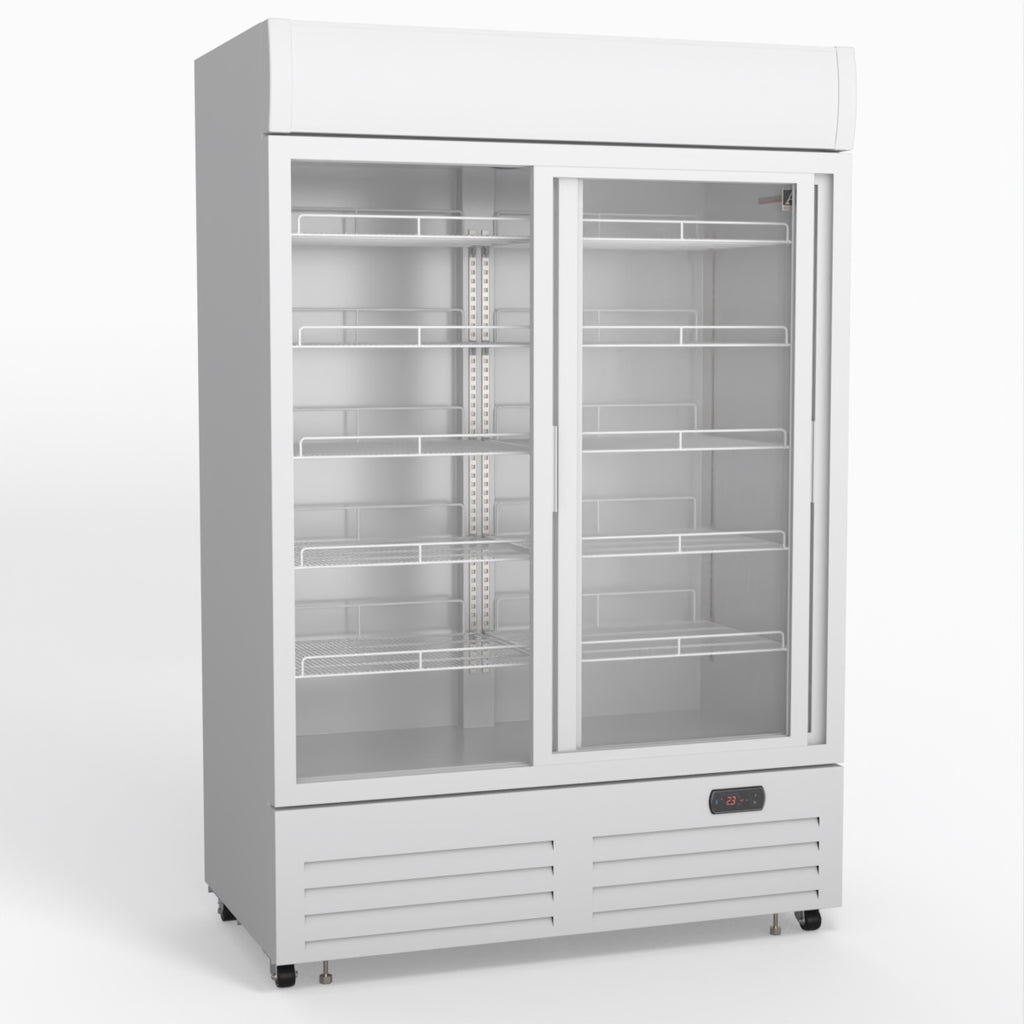 AG 1101L Double Sliding Door Upright Display Fridge - Glass Door DF1100WL-SD