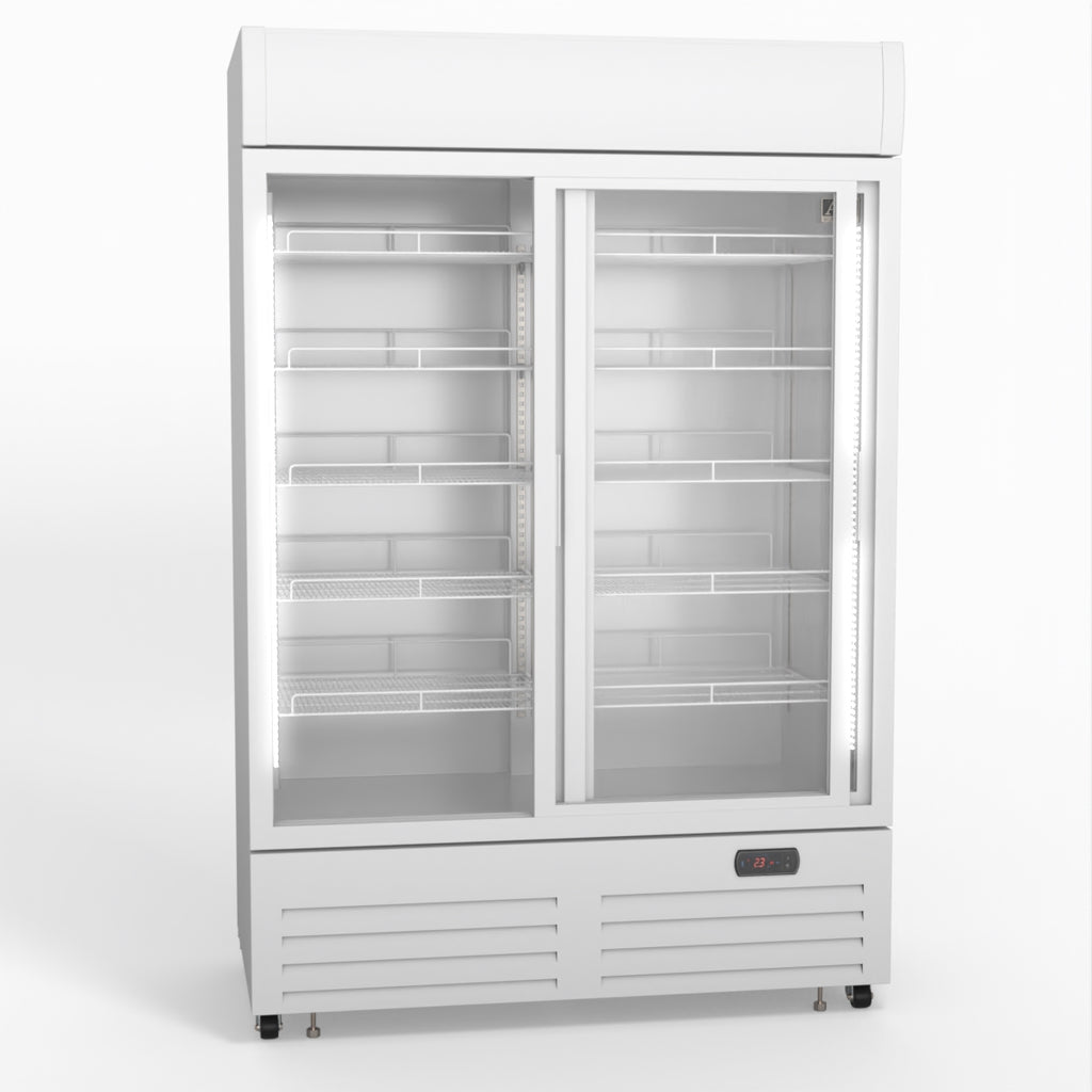 AG 1101L Double Sliding Door Upright Display Fridge - Glass Door DF1100WL-SD