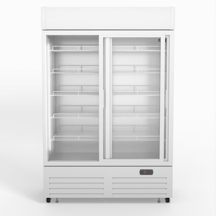 AG 1101L Double Sliding Door Upright Display Fridge - Glass Door DF1100WL-SD