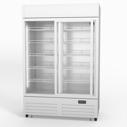 AG 1101L Double Sliding Door Upright Display Fridge - Glass Door DF1100WL-SD