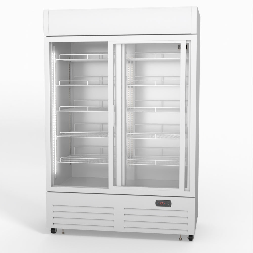AG 1101L Double Sliding Door Upright Display Fridge - Glass Door DF1100WL-SD