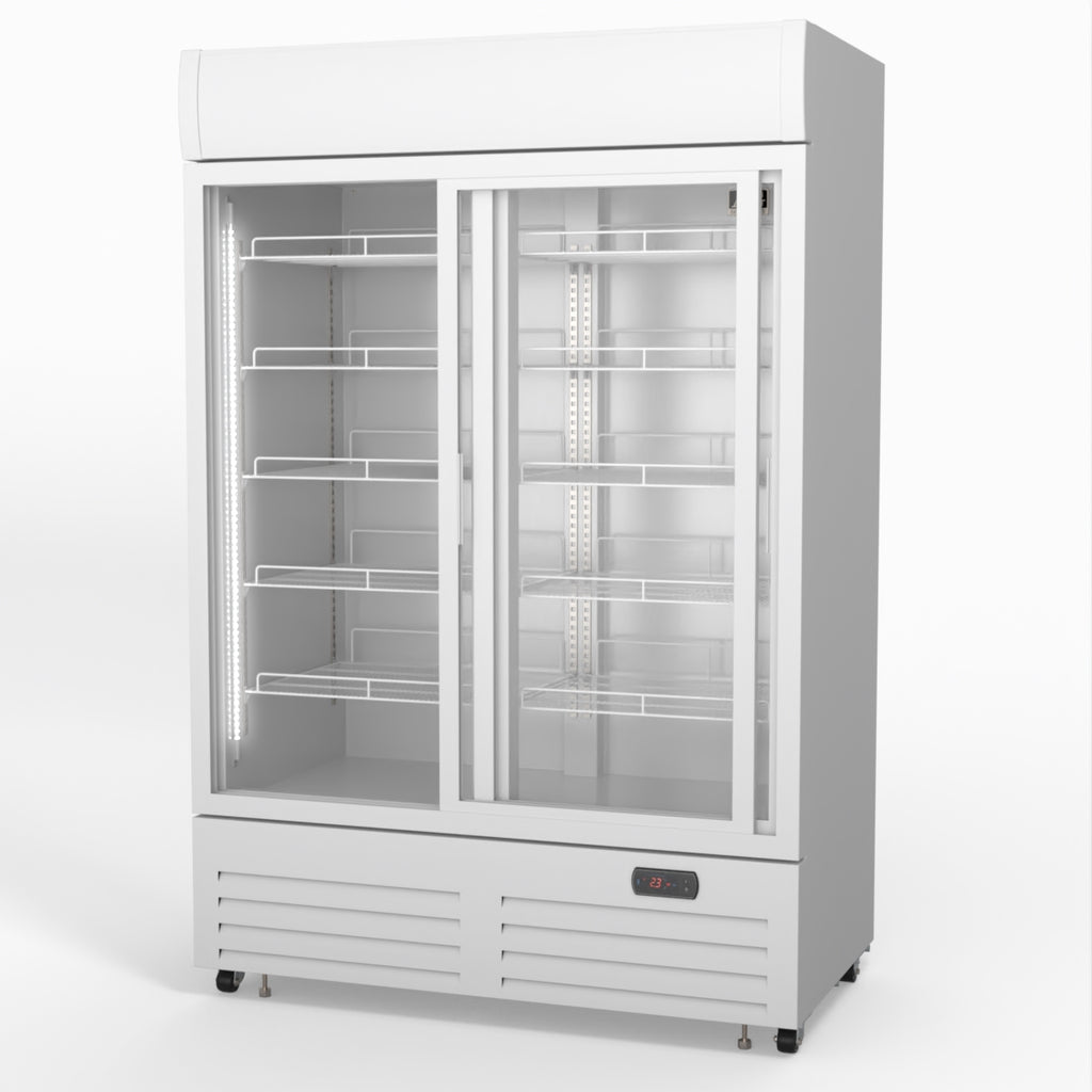 AG 1101L Double Sliding Door Upright Display Fridge - Glass Door DF1100WL-SD