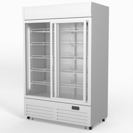 AG 1101L Double Sliding Door Upright Display Fridge - Glass Door DF1100WL-SD