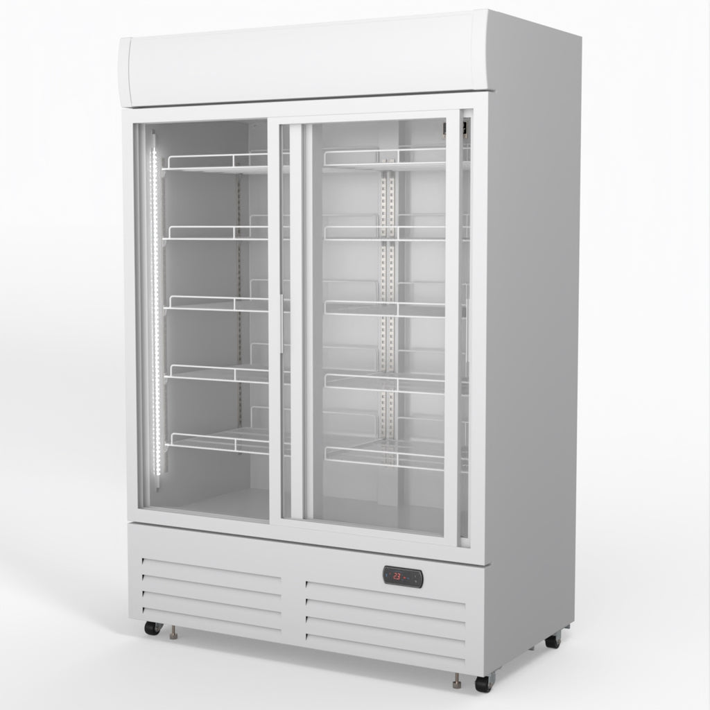 AG 1101L Double Sliding Door Upright Display Fridge - Glass Door DF1100WL-SD