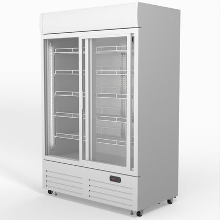 AG 1101L Double Sliding Door Upright Display Fridge - Glass Door DF1100WL-SD