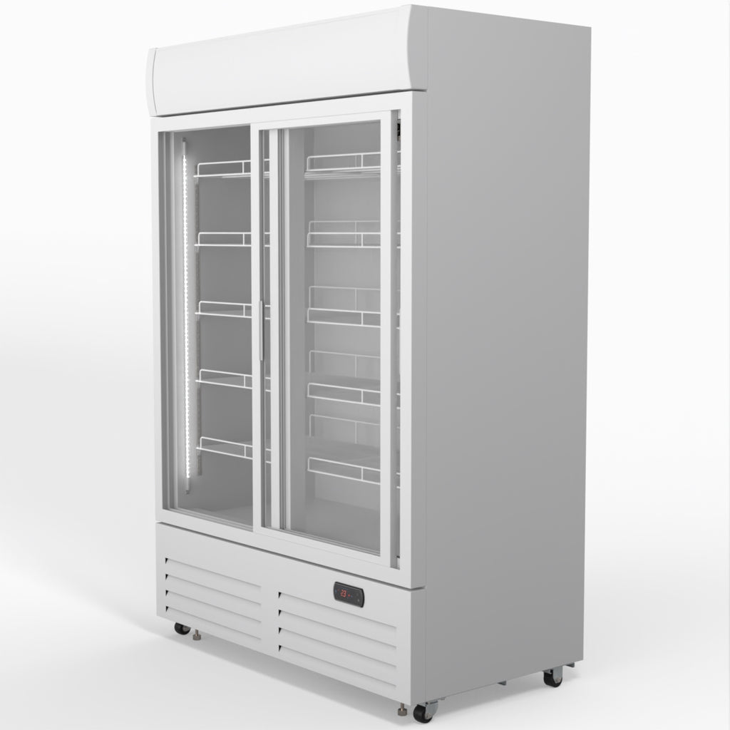 AG 1101L Double Sliding Door Upright Display Fridge - Glass Door DF1100WL-SD