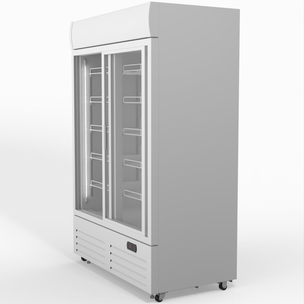 AG 1101L Double Sliding Door Upright Display Fridge - Glass Door DF1100WL-SD
