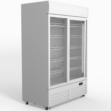 AG 1101L Double Sliding Door Upright Display Fridge - Glass Door DF1100WL-SD