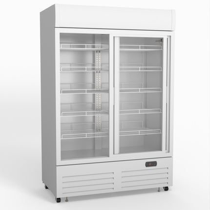 AG 1101L Double Sliding Door Upright Display Fridge - Glass Door DF1100WL-SD