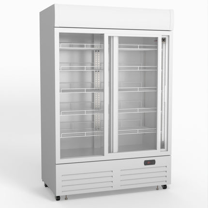AG 1101L Double Sliding Door Upright Display Fridge - Glass Door DF1100WL-SD