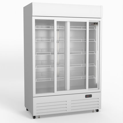 AG 1101L Double Sliding Door Upright Display Fridge - Glass Door DF1100WL-SD