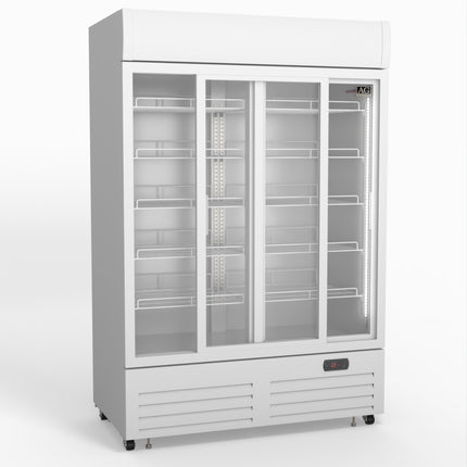 AG 1101L Double Sliding Door Upright Display Fridge - Glass Door DF1100WL-SD